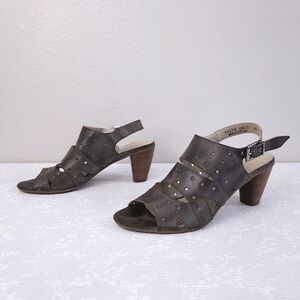 FIDJI Slingback Sandals Cut Out Leather Pumps